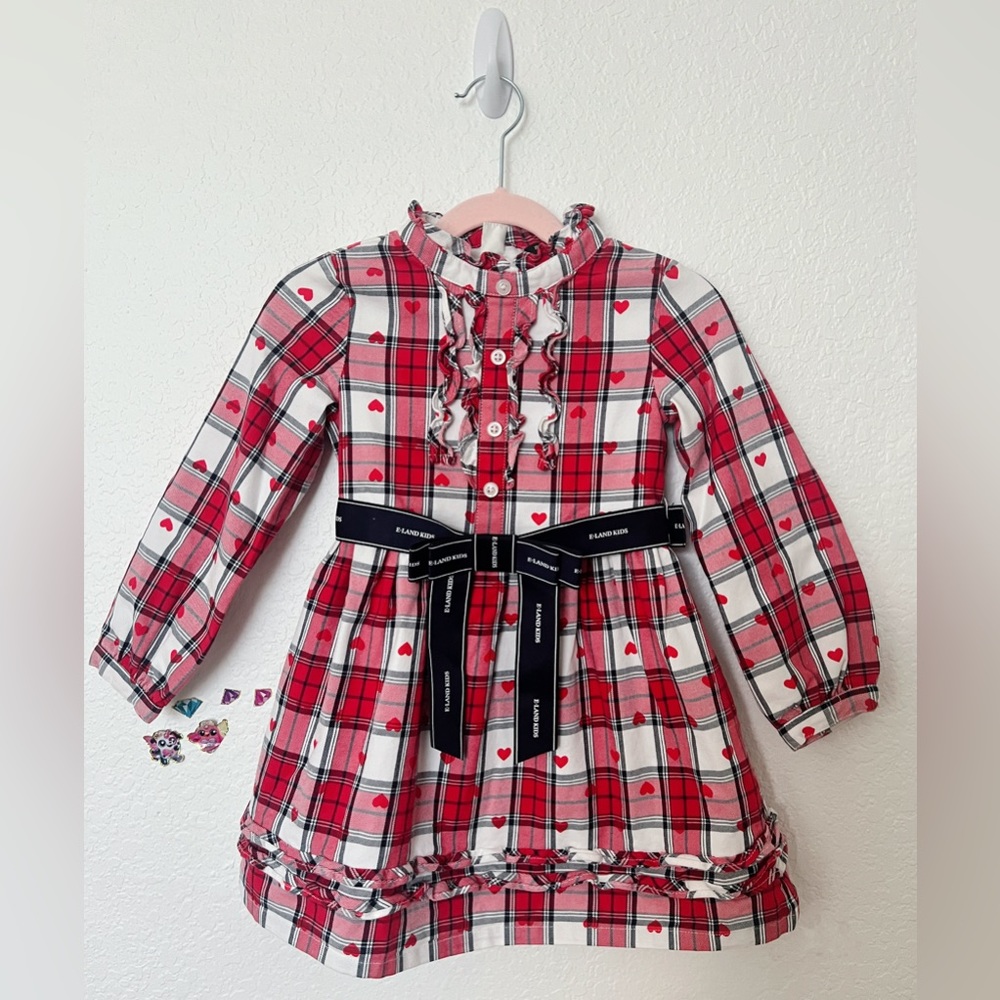 Classic checked toddler girl dress for 4T